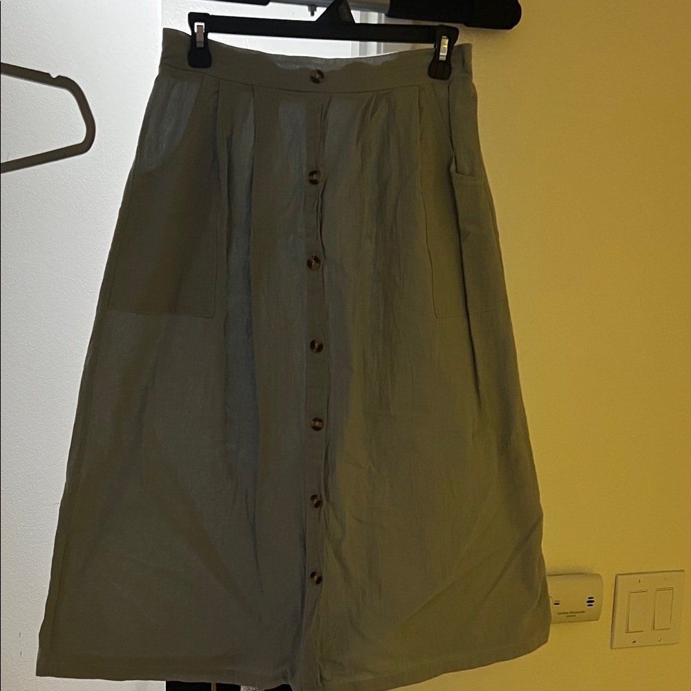 Elegant Faux Button-Down Skirt